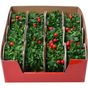 Clayre & Eef 65487 Guirlande de Noël Décoration 270 cm Set 12 Vert Rouge