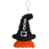 Clayre & Eef 65499 Décoration Pendentif chapeau de sorcière noir orange 12x3x15 cm