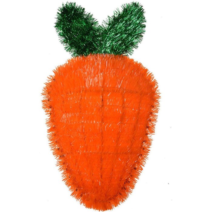 Clayre & Eef Décoration murale Carotte Orange Vert 20x3x37 cm