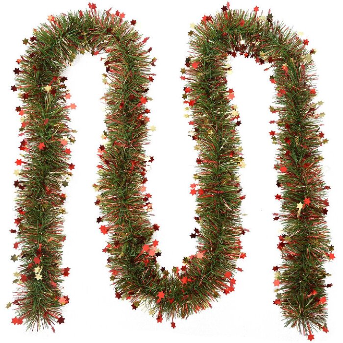 Clayre & Eef 65528 Guirlande de Noël vert rouge 200 cm