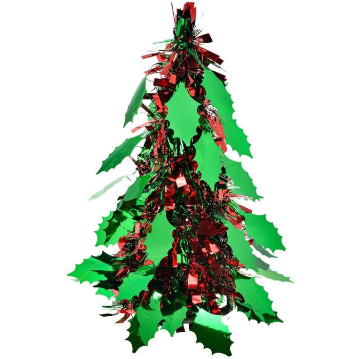 Clayre & Eef 65540S Décoration Sapin de Noël rouge vert Ø 12x25 cm