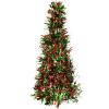 Clayre & Eef 65543M Décoration Sapin de Noël rouge vert Ø 17x38 cm