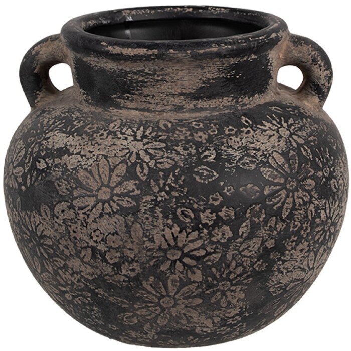 Clayre & Eef 6CE1706 Décoration Pot de fleurs gris Ø 16x14 cm