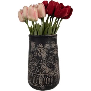 Clayre & Eef 6CE1709 Décoration Vase Gris Ø 14x22 cm