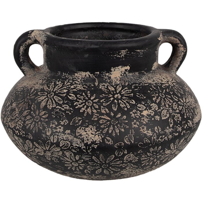 Clayre & Eef 6CE1710 Décoration Pot de fleurs gris Ø 21x13 cm