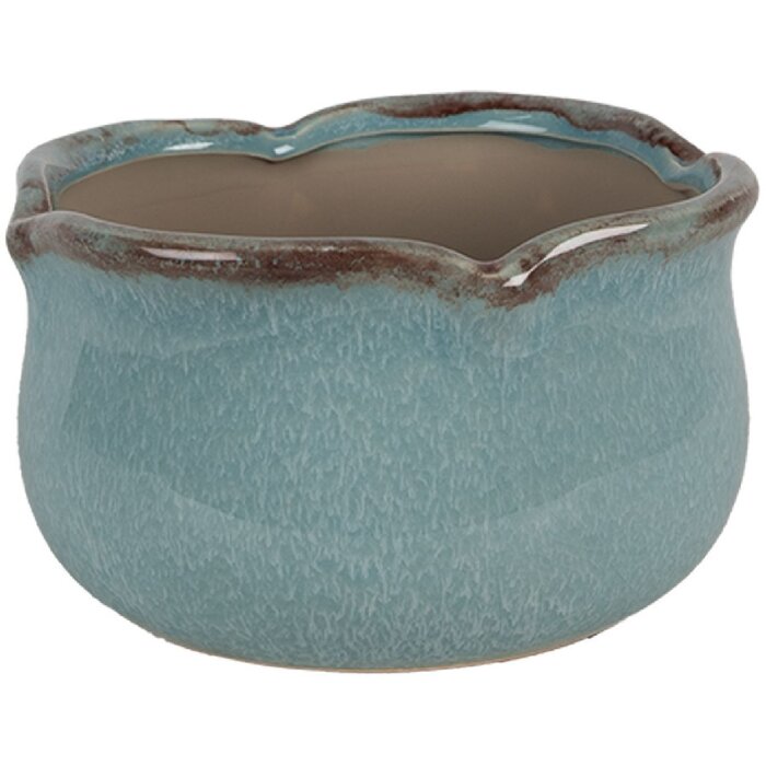 Clayre & Eef 6CE1716BL Pot de fleurs Décoration Bleu Ø 20x11 cm