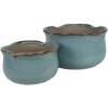 Clayre & Eef 6CE1716BL Pot de fleurs Décoration Bleu Ø 20x11 cm