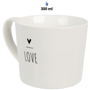 Clayre & Eef 6CEMU0147 Gobelet LOVE blanc 275 ml