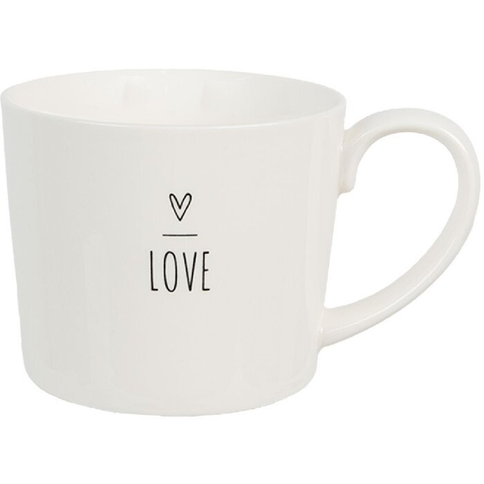 Clayre & Eef 6CEMU0148 Gobelet blanc 12x8x7 cm 275 ml Motif Love