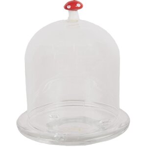 Clayre & Eef 6GL4444 Cloche en verre rouge blanc...