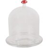 Clayre & Eef 6GL4444 Cloche en verre rouge blanc Ø 10x12 cm