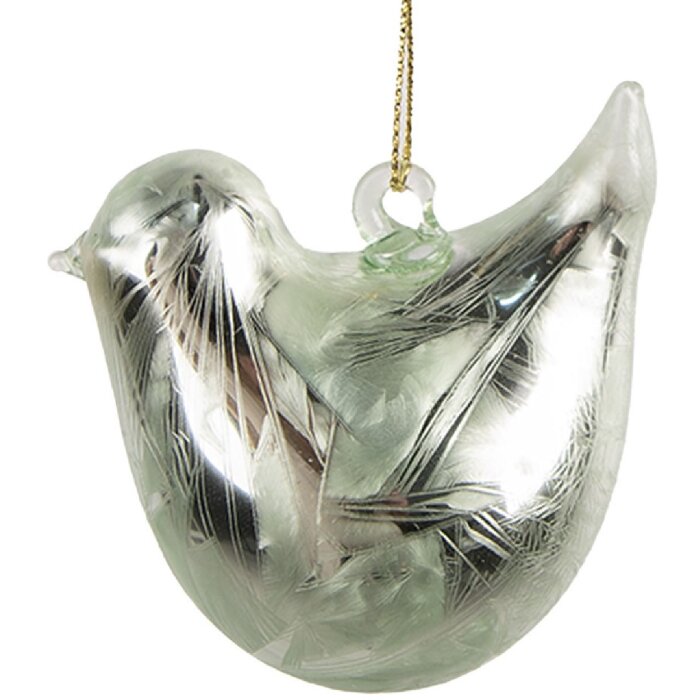 Clayre & Eef 6GL4453 Décoration Oiseau en verre 7x4x6 cm