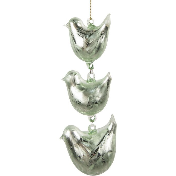 Clayre & Eef 6GL4455 Décoration Oiseaux vert 7x5x16 cm