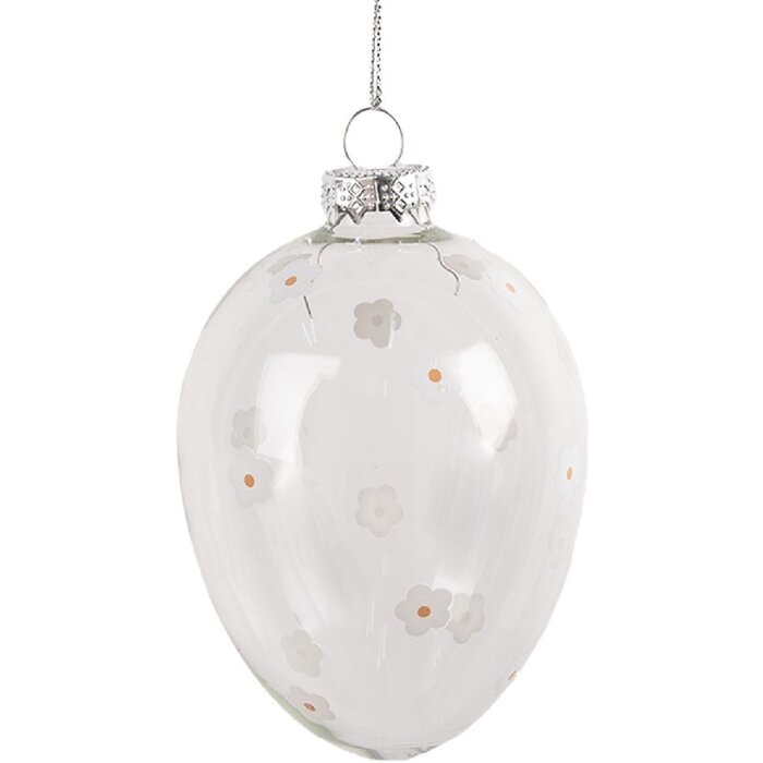 Clayre & Eef 6GL4463 Pendentif de Pâques Oeuf 7x10 cm Transparent Verre