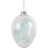 Clayre & Eef 6GL4466 Suspension décorative Oeuf 7x10cm Transparent avec fleurs