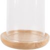 Clayre & Eef 6GL4481 Cloche en verre Dessous de plat en bois Ø 13x16 cm