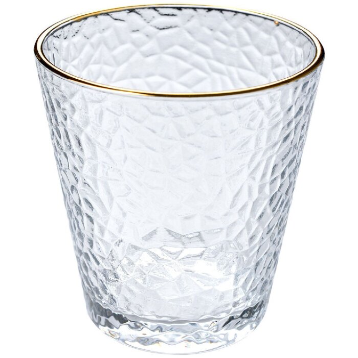 Clayre & Eef 6GL4877 Verre à boire bord doré 300 ml Ø 9x9 cm