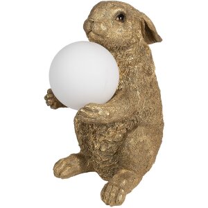 Clayre & Eef 6LMP790 Lampe de table lapin or G9 max...