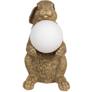 Clayre & Eef 6LMP790 Lampe de table lapin or G9 max...