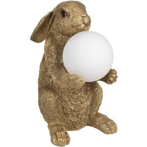 Clayre & Eef 6LMP790 Lampe de table lapin or G9 max 60W 27x19x35 cm