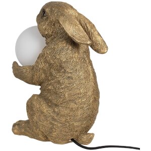 Clayre & Eef 6LMP790 Lampe de table lapin or G9 max 60W 27x19x35 cm