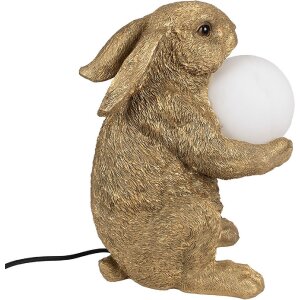 Clayre & Eef 6LMP790 Lampe de table lapin or G9 max 60W 27x19x35 cm