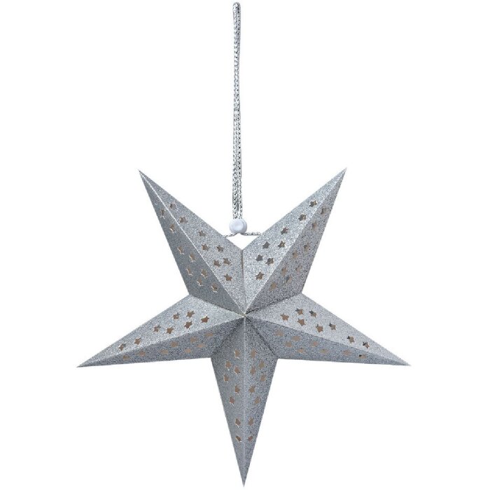 Clayre & Eef 6PA0512SZI Décoration étoile argent 30x10x30 cm