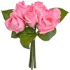 Clayre & Eef 6PL0238 Bouquet de fleurs artificielles avec 6 roses roses 16x16x24 cm