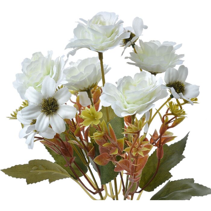 Clayre & Eef 6PL0268 Fleur artificielle 15x8x30 cm blanc vert