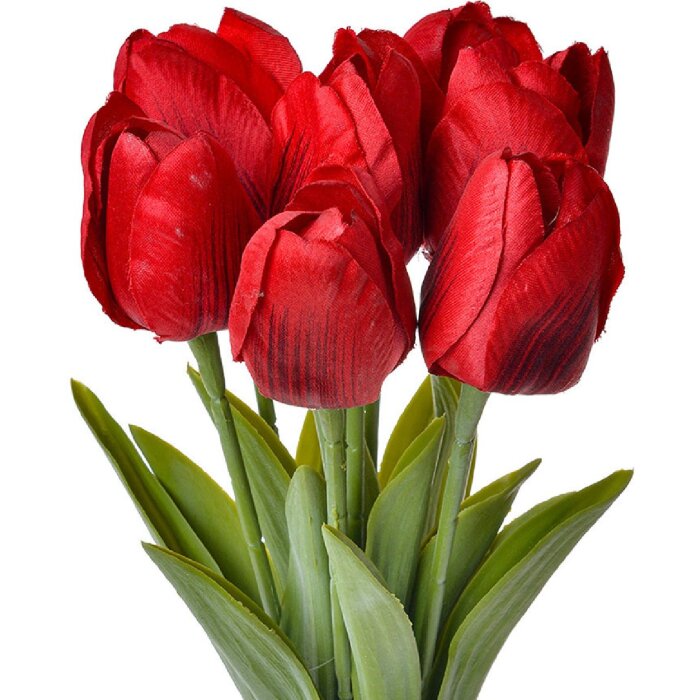 Clayre & Eef 6PL0276 Fleur artificielle Tulipes 10x10x32 cm rouge