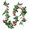 Clayre & Eef 6PL0281 Guirlande de fleurs artificielles rouge vert 180 cm