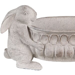 Clayre & Eef 6PR5054 Décoration Pot de fleurs Lapin 43x19x19 cm Aspect pierre