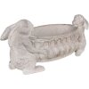 Clayre & Eef 6PR5054 Décoration Pot de fleurs Lapin 43x19x19 cm Aspect pierre