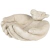 Clayre & Eef 6TE0502 Mangeoire pour oiseaux en forme de main Beige 23x21x9 cm