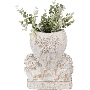 Clayre & Eef 6TE0508 Pot de fleurs ange 23x13x25 cm Vintage blanc