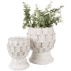 Clayre & Eef 6TE0510S Pot de fleurs blanc Ø 11x13 cm