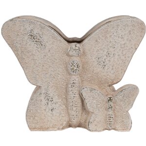 Clayre & Eef 6TE0514 Pot de fleurs papillon beige...