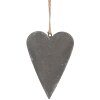 Clayre & Eef 6Y5569S Décoration cœur suspendu gris 11x2x8 cm