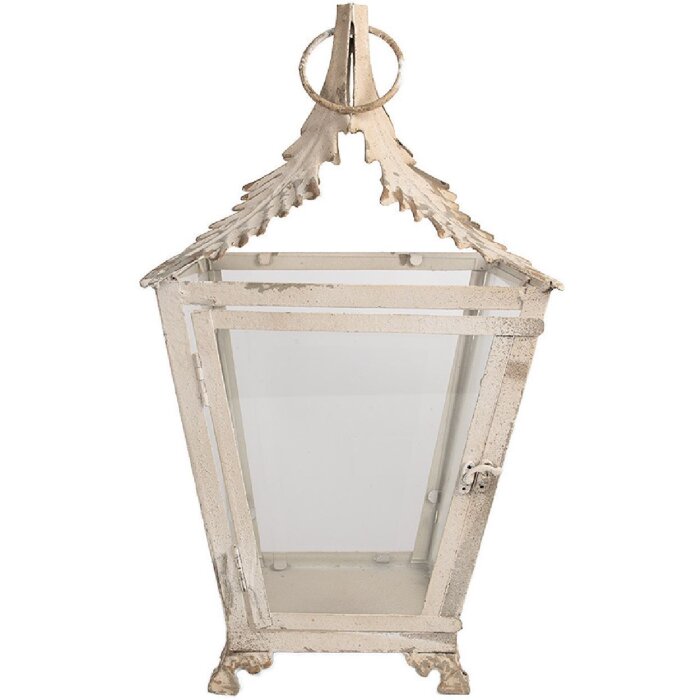 Clayre & Eef 6Y5585 Lanterne Beige 26x26x47 cm Antique Fer Verre