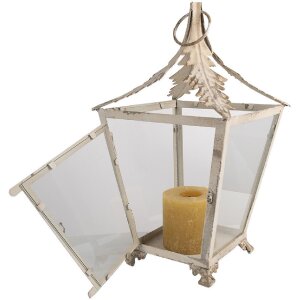 Clayre & Eef 6Y5585 Lanterne Beige 26x26x47 cm Antique Fer Verre