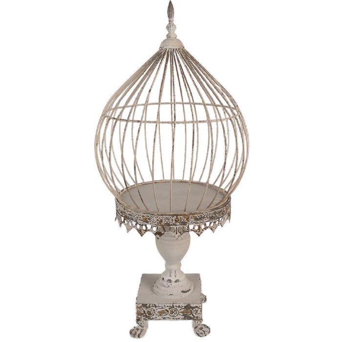 Clayre & Eef 6Y5590 Décoration Cage à oiseaux Beige Ø 36x69 cm