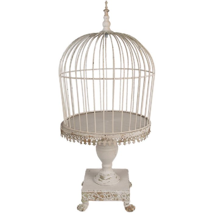 Clayre & Eef 6Y5591 Décoration Cage à oiseaux Fer antique Beige Ø 33x69 cm