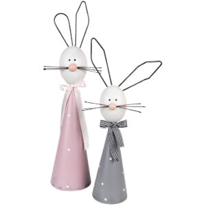 Clayre & Eef 6Y5593 Décoration Lapin Gris Blanc 21x11x48 cm