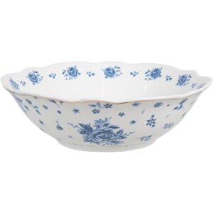 Clayre & Eef Bol de soupe BRBBO Porcelaine Blanc Bleu...