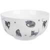 Clayre & Eef CAKYBO Bol de soupe Blanc Gris Ø 14x7 cm 500 ml Porcelaine