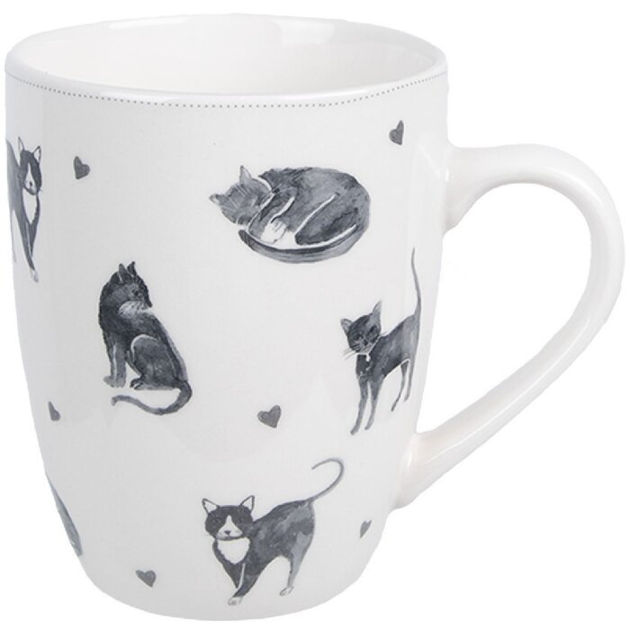 Clayre & Eef CAKYMU Tasse blanche 12x8x10 cm 350 ml Porcelaine style campagnard