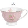 Clayre & Eef SWRKS-1 Tasse à café avec soucoupe rose 12x9x6 cm 200 ml