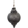 Clayre & Eef 6GL4533M Boule de Noël Noir Gris Ø 16x27 cm Style baroque