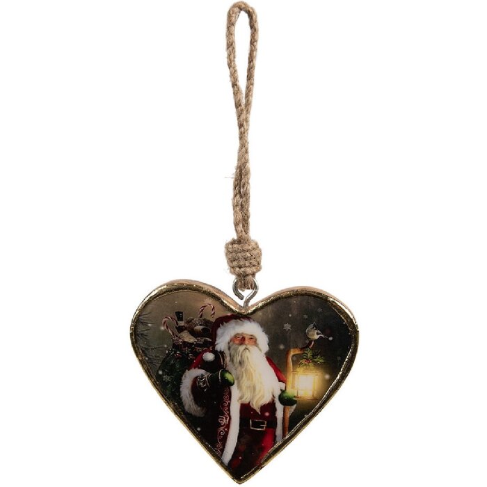 Clayre & Eef 6H2385L Pendentif cœur rouge 13x2x13 cm