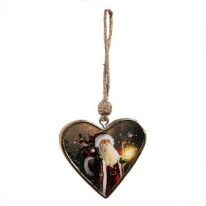 Clayre & Eef 6H2385L Pendentif cœur rouge 13x2x13 cm